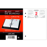Bloc de bureau 2027 Lecas daté à droite 8,5 x 11,5 cm  - Agendas-Répertoires
