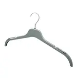 Cintre gris plastique avec encoches 41,5 cm - Cintre chemise - Cintre robe - Lot de 100 - Cintres plastique