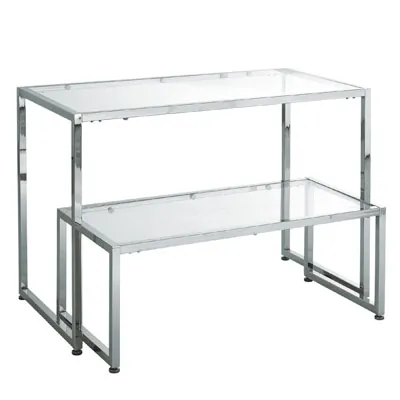 Structure de table métal chromé 95 x 45 x 35 cm - Piètement table - Armature table - Ligne Square 25 chromé-2