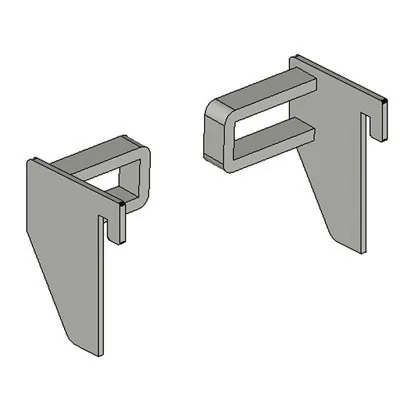 Fixation barre de charge droit et gauche section 30 x 15 mm 4,5 x 3 cm – Chrome - La paire - Barres de charge