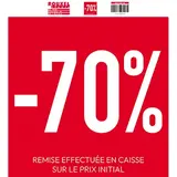 Affiche promo -70% rouge/blanc 38 x 42 cm - Affiche Soldes - Affiches Promo, Affiches prix