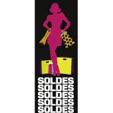 Affiche Soldes Femme Fuchsia Verticale 42x115 cm - Affiches Soldes, Panneau soldes