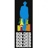 Affiche Soldes Rétro 42 x 115 cm bleu / noir - Affiches Soldes, Panneau soldes