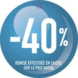 Etiquette ronde -40% ø 50 mm avec trou - Etiquette Soldes - Paquet de 100 - Étiquettes Soldes