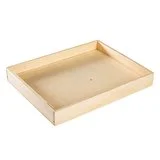 Plateau de service rectangulaire bois naturel 26,5 x 25,7 x 4  cm – Lot de 5 - Plateaux à garnir