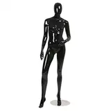 Mannequin femme, finition laquée, main gauche sur la hanche H 178 cm Fibre de verre - Noir  - Mannequins femmes
