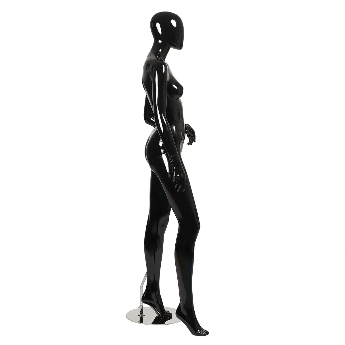 Mannequin femme, finition laquée, main gauche sur la hanche H 178 cm Fibre de verre - Noir  - Mannequins femmes-2