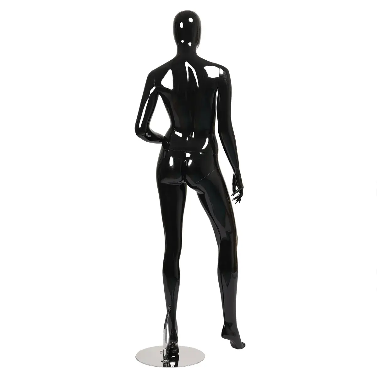 Mannequin femme, finition laquée, main gauche sur la hanche H 178 cm Fibre de verre - Noir  - Mannequins femmes-3