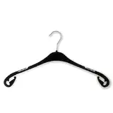 Cintre noir plastique avec encoches et crochets 37,5 cm - Cintre chemise - Cintre robe - Lot de 50 - Cintres plastique