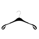Cintre noir plastique avec encoches et crochets 43 cm - Cintre chemise - Cintre robe - Lot de 50 - Cintres plastique