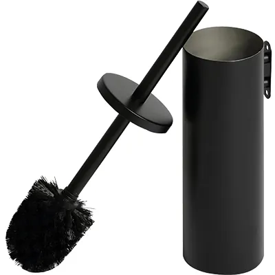 Brosse WC avec support mural à fixer - Noir mat - Accessoires WC-2