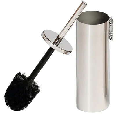 Brosse WC avec support mural à fixer - Inox miroir - Accessoires WC-2