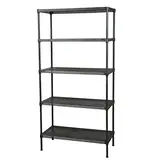 Étagère de stockage 5 niveaux modulable métal ajouré 90 x 45 x 180 cm - 200 kg par niveau - Gris foncé