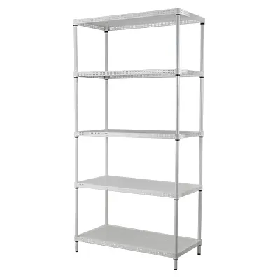 Étagère de stockage 5 niveaux modulable métal ajouré 90 x 45 x 180 cm - 200 kg par niveau - Blanc - Étagères de réserve