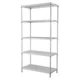 Étagère de stockage 5 niveaux modulable métal ajouré 90 x 45 x 180 cm - 200 kg par niveau - Blanc - Étagères de réserve