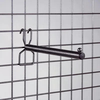 Bras droit pour grille d'exposition L 23 cm Gris Martelé - Broches et Bras pour grilles-2