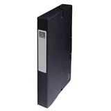 Boîte de classement A4 Dos 40 mm fermeture élastique carte lustrée Exabox - Noir