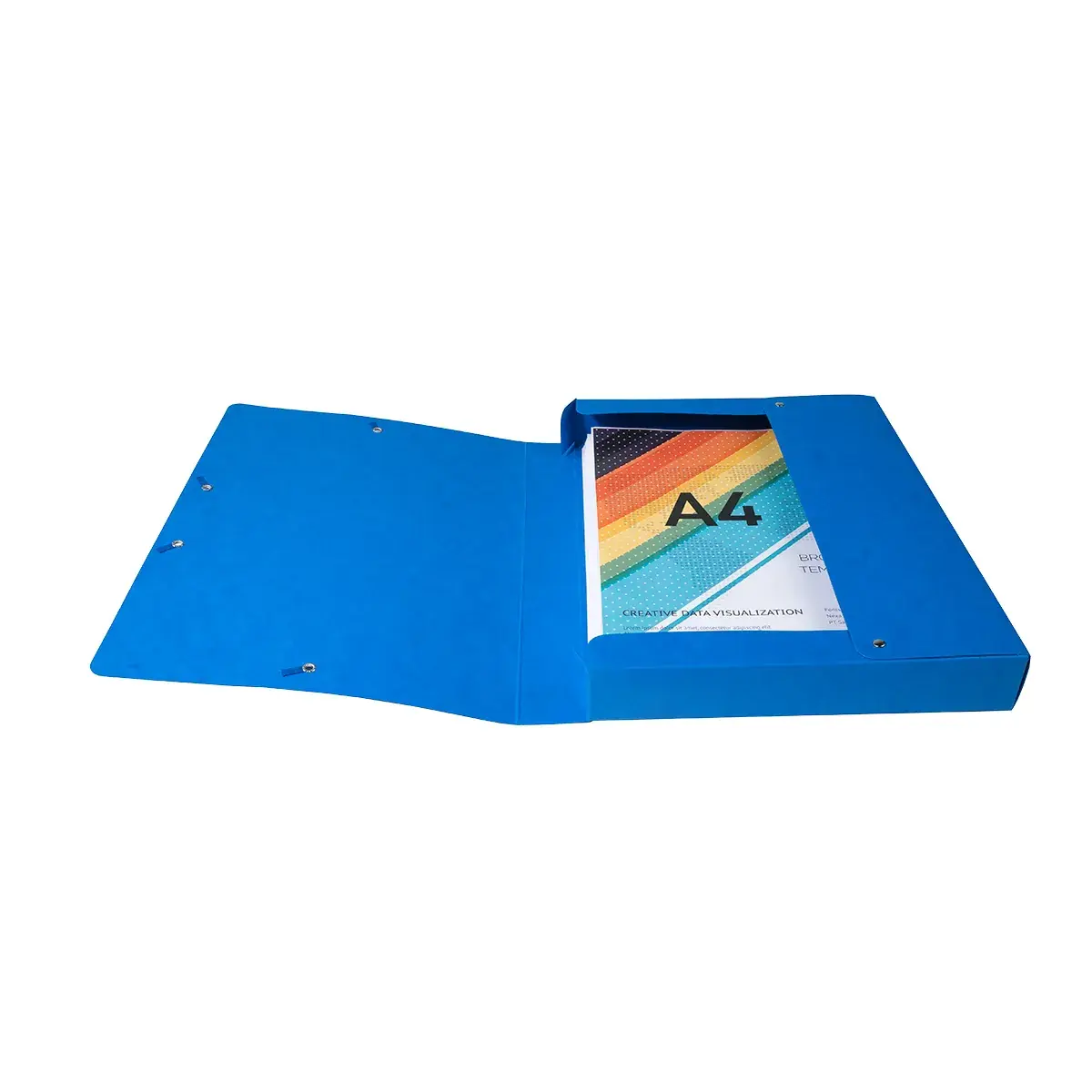Boîte de classement A4 Dos 40 mm fermeture élastique carte lustrée Exabox - Bleu - Boîtes archives, Boîtes de transfert-4