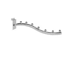 Bras incliné pour fond rainuré avec 6 boules L 35 cm métal chromé tube rond ø 19 mm - Échelles Wall