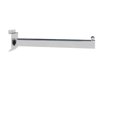 Bras droit pour fond rainuré L 30 cm métal chromé tube ovale 30 x 15 mm - Bras