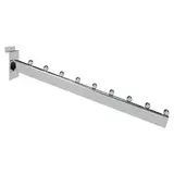 Bras incliné pour fond rainuré avec 9 boules L 40 cm métal chromé tube ovale 30 x 15 mm - Bras