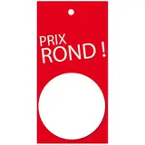 Etiquette Prix Rond rouge 50 x 100 mm - Etiquette soldes - Lot de 500