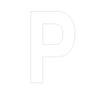 Lettre adhésive P 90 mm PickUp Mono Nobel – Blanc - Lettrage adhésif - Lettres et chiffres adhésifs
