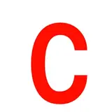 Lettre autocollante Rouge « C » Pickup Mono Nobel H 90 mm - Lettres et chiffres adhésifs