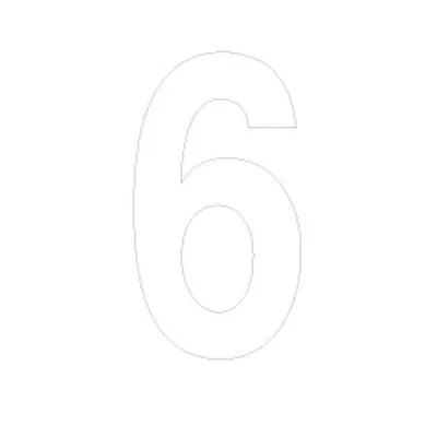 Chiffre adhésif 6 90 mm PickUp Mono Nobel – Blanc - Lettrage adhésif - Lettres et chiffres adhésifs