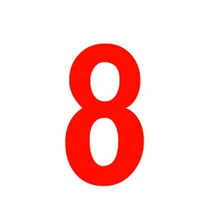 Chiffre autocollant Rouge « 8 » H 90 mm Pickup Mono Nobel - Lettres et chiffres adhésifs