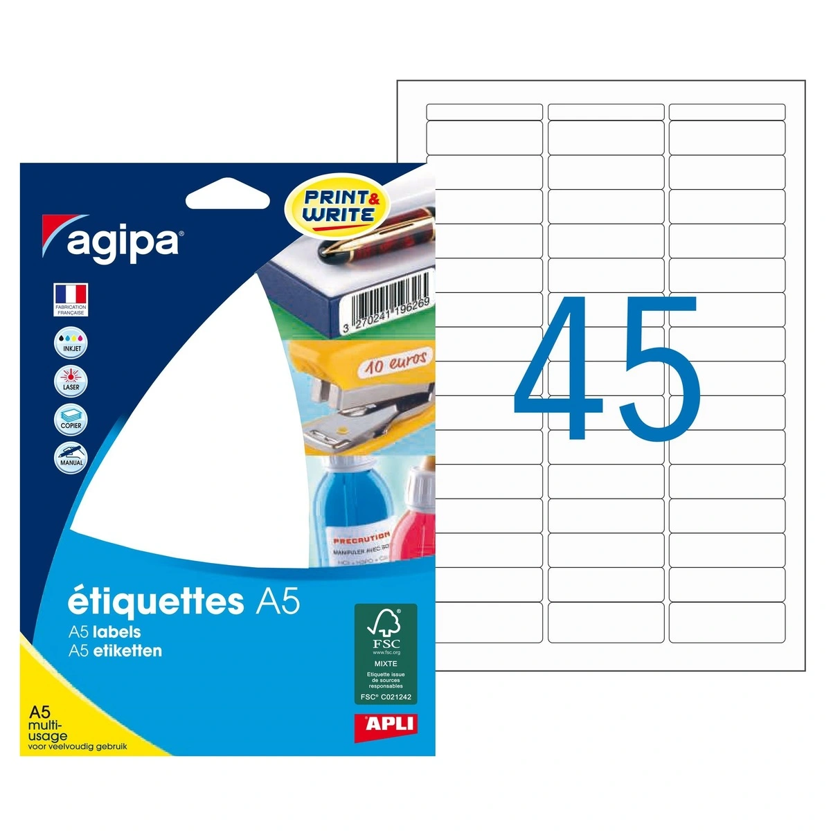 Étiquettes adhésives multi-usages permanentes - Étiquettes adhésives neutres-2