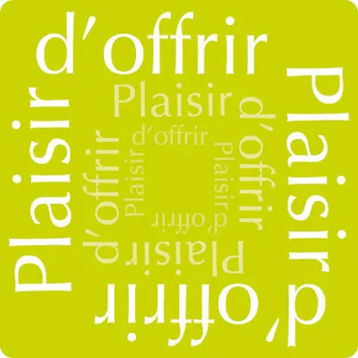 Étiquettes cadeaux adhésives Plaisir d'offrir 35 x 35 mm Vert anis - Boîte de 500  - Étiquettes cadeaux adhésives
