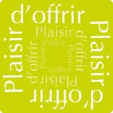 Étiquettes cadeaux adhésives Plaisir d'offrir 35 x 35 mm Vert anis - Boîte de 500  - Étiquettes cadeaux adhésives