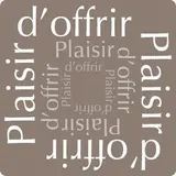 Étiquettes cadeaux adhésives Plaisir d'offrir 35 x 35 mm Taupe - Boîte de 500 - Étiquettes cadeaux adhésives