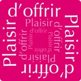 Étiquettes cadeaux adhésives Plaisir d'offrir 35 x 35 mm Rose - Boîte de 500