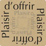 Étiquettes cadeaux adhésives Plaisir d'offrir 35x35mm brun/noir – Boîte distributrice de 500 - French Days