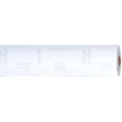 Papier cadeau Plaisir d’Offrir gris & blanc 70 cm x 50 m 60 g/m² – Le rouleau - Papier cadeaux couchés à motifs-2