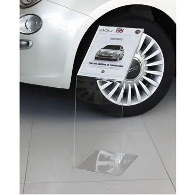 Porte-visuel sur pied Z / Présentoir visuel Z A5 vertical, plexiglas transparent H 53 cm - Porte-visuels sur pied-2