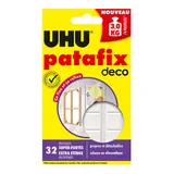 Pastilles adhésives prédécoupées et repositionnables Patafix UHU Deco - Blanches - Étui de 32 pastilles - Rubans adhésif, Double face, Patafix