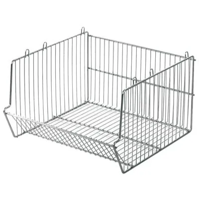 Corbeille fil empilable 49 x 50 x 30 cm zingué - Panier fil métal - Corbeilles fil