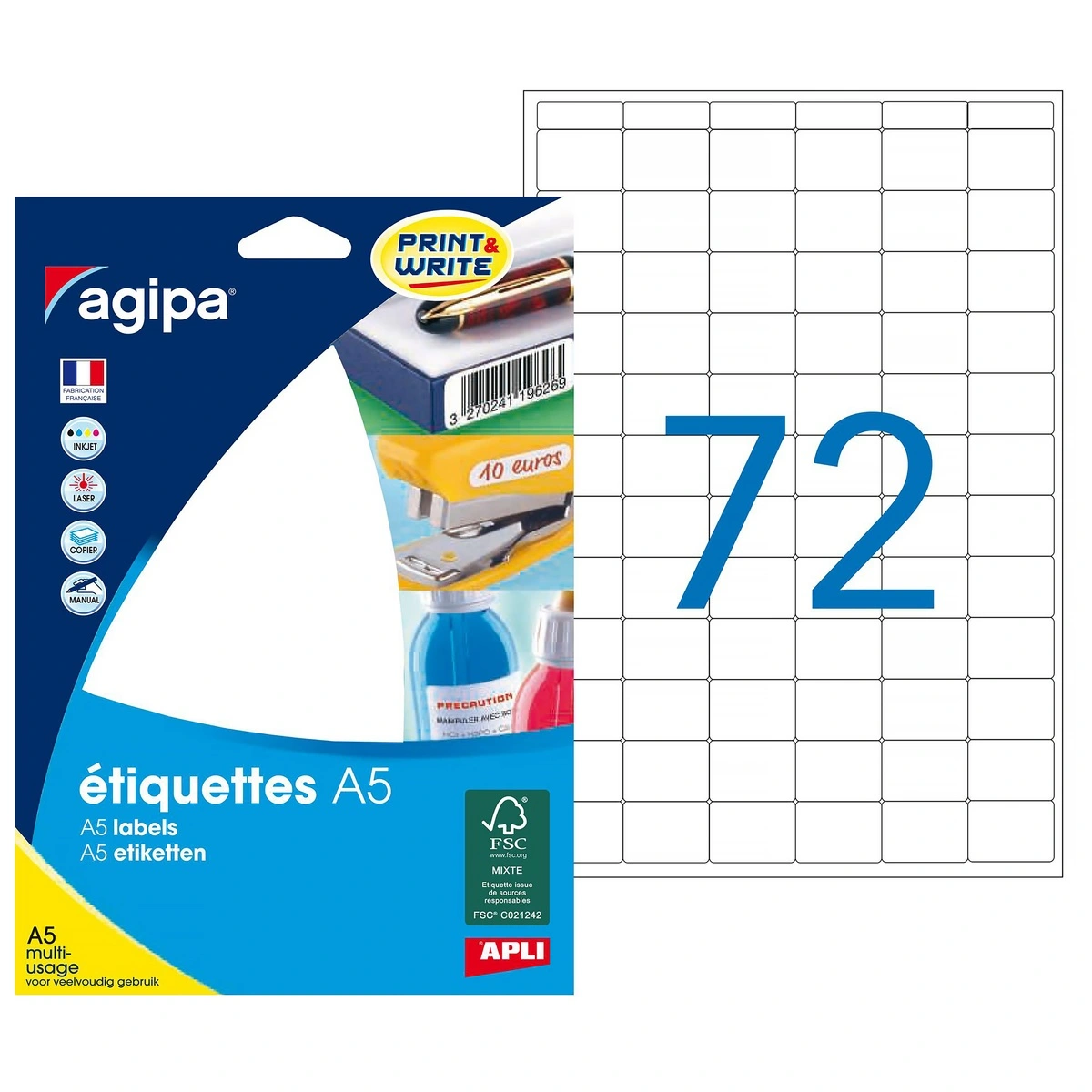 Étiquettes adhésives multi-usages permanentes - Étiquettes adhésives neutres-2