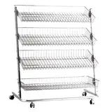 Présentoir 4 paniers inclinables sur roulettes 103 x 52 x 120 cm fil métal - Présentoir magasin