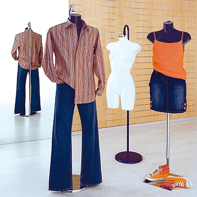 Pied pour buste fixation nuque H 110 à 197 cm Acier - Noir - Bustes mannequins femmes-4
