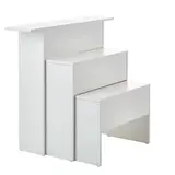 Table gigogne blanche 110/75,8/71,2 x 25/40/40 x 96,5/71,5/48 cm - Table de présentation blanche - Lot de 3 - Tables de présentation, Sellettes