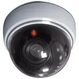 Caméra factice dôme avec LED rouge clignotant - Caméra de surveillance factice intérieure - Gris - Surveillance magasins
