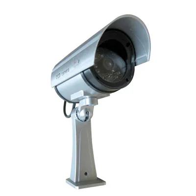Caméra factice avec LED rouge clignotant - Caméra de surveillance factice intérieur / extérieur - Gris - Surveillance magasins