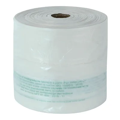 Sac bretelle biodégradable transparent 25 x 7,5 x 44 cm plastique biosourcé - Rouleau de 300 sacs - Sacs plastique bretelles-2