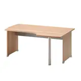 Bureau d'angle compact retour à droite Jazz hêtre ambré 160/61 x 80/105 x H 74 cm piètement plein bois - Bureaux, Tables de travail