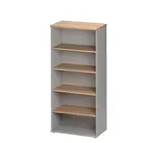Bibliothèque haute 4 niveaux Jazz+ 80 x 48 x H 183 cm - Bibliothèque de bureau - Hêtre ambré - Caissons de bureau, Armoires de bureau