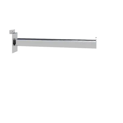 Bras droit pour fond rainuré L 30 cm métal chromé tube ovale 30 x 15 mm - Bras